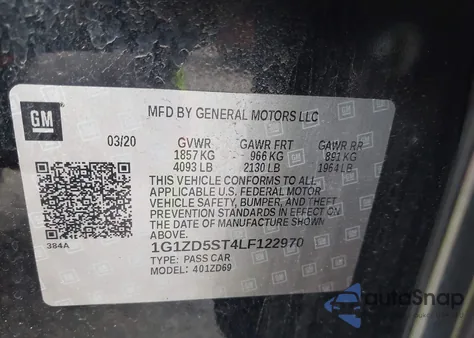 2020 Chevrolet Malibu Fwd Lt from USA, damaged, VIN 1G1ZD5ST4LF122970